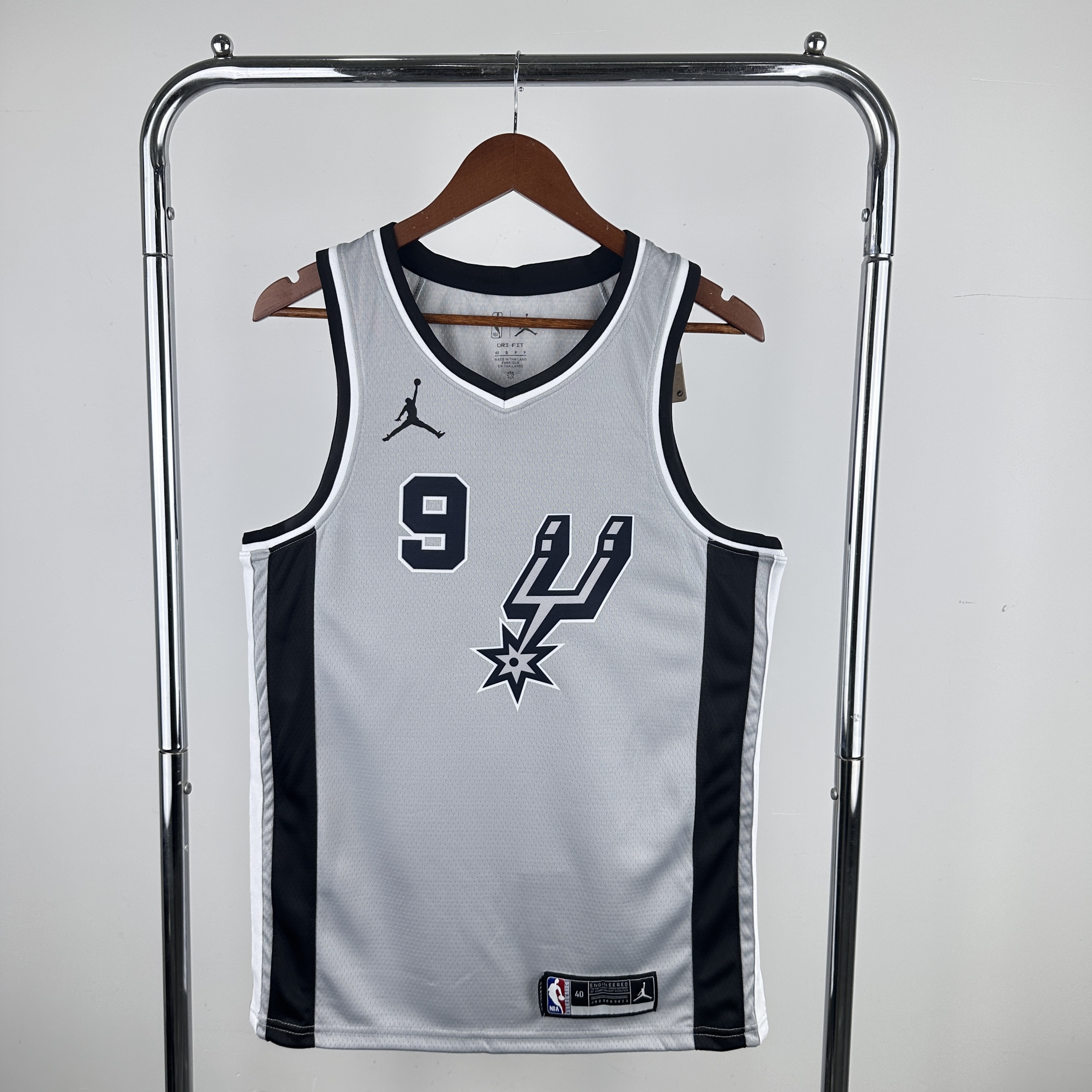 Men San Antonio Spurs #9 Parker Grey NBA 2024 Jersey